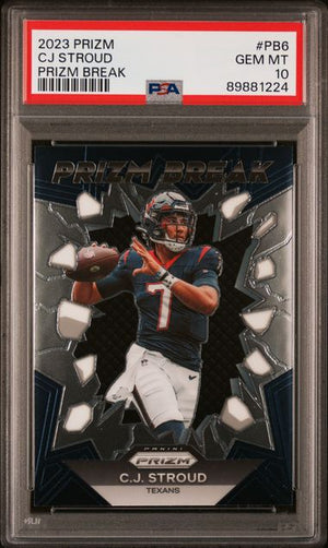 CJ Stroud 2023 Panini Prizm Break Football Rookie Card #PB6 Graded PSA 10-Powers Sports Memorabilia