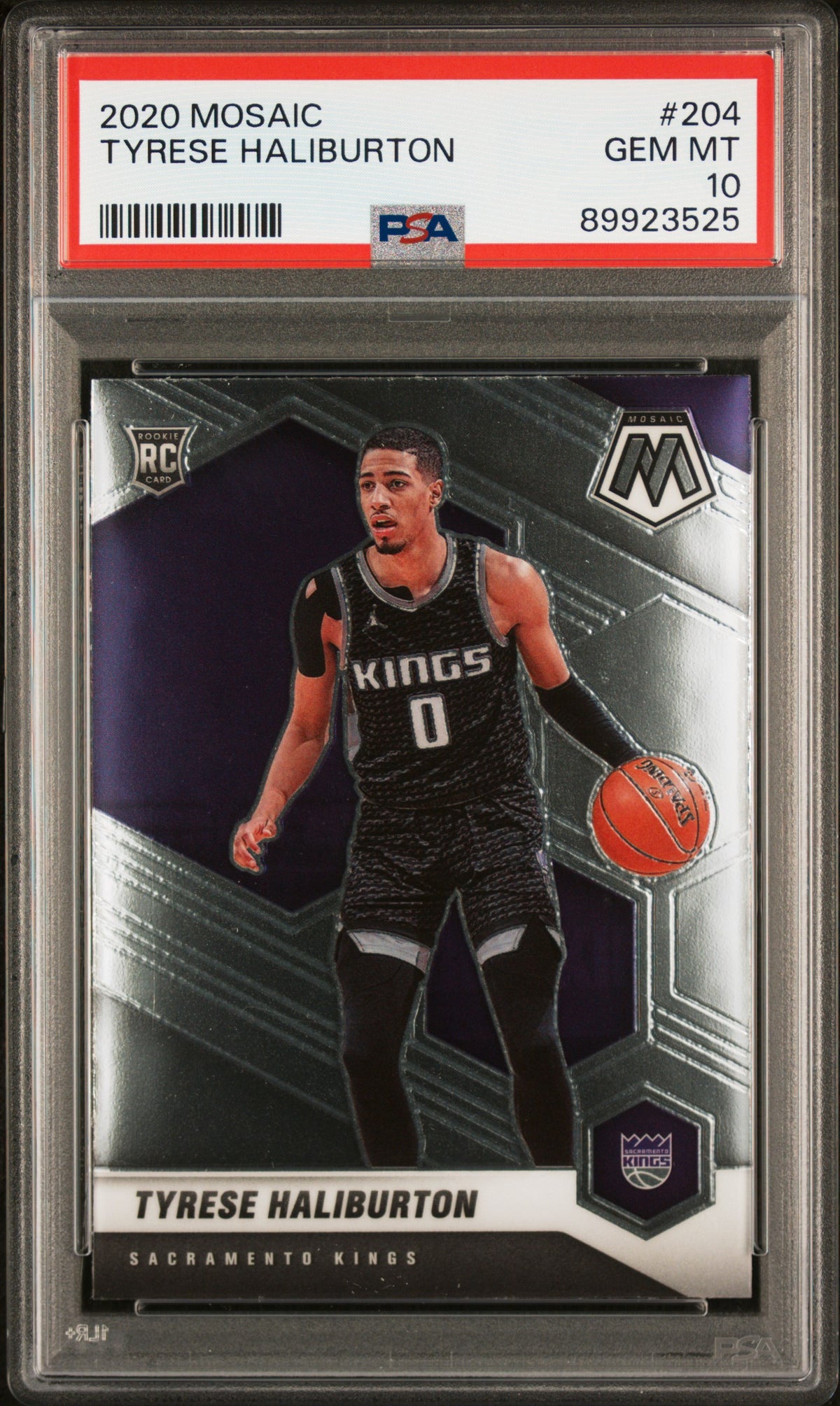 Tyrese Haliburton 2020 Panini Mosaic Basketball Rookie Card #204 Graded PSA 10-Powers Sports Memorabilia
