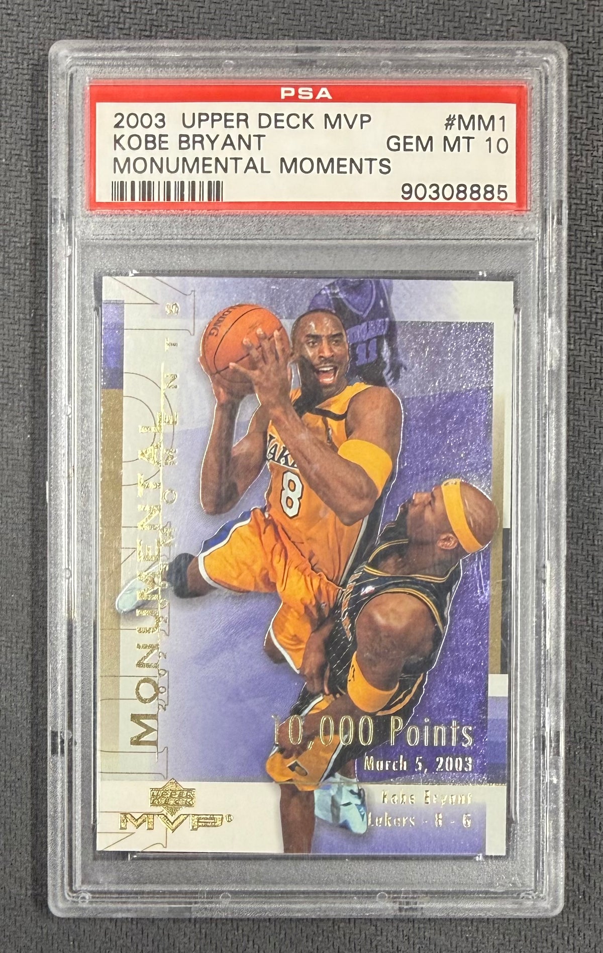 Kobe Bryant 2003 Upper Deck MVP Monumental Moments Basketball Card #MM1 Graded PSA 10-Powers Sports Memorabilia