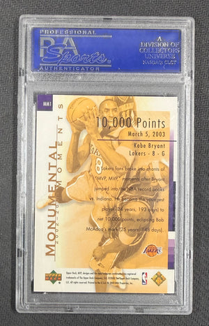 Kobe Bryant 2003 Upper Deck MVP Monumental Moments Basketball Card #MM1 Graded PSA 10-Powers Sports Memorabilia