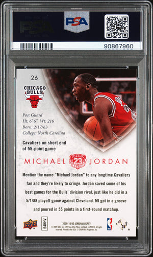 Michael Jordan 2009 Upper Deck Legacy Gold Card #26 PSA 9-Powers Sports Memorabilia