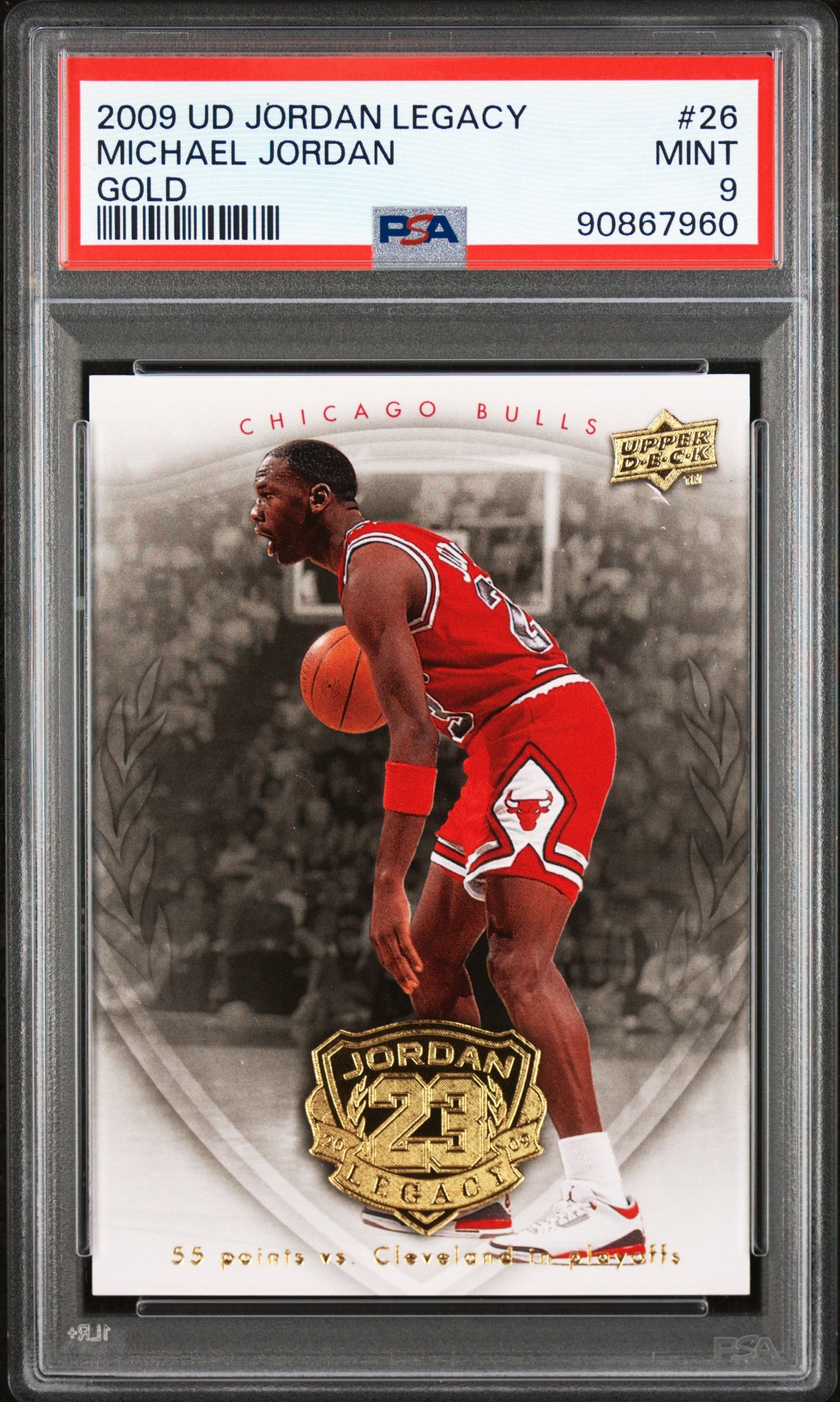 Michael Jordan 2009 Upper Deck Legacy Gold Card #26 PSA 9-Powers Sports Memorabilia