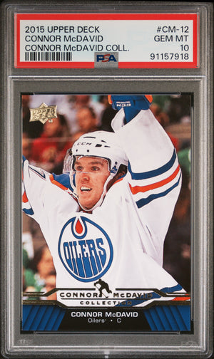 Connor McDavid 2015 Upper Deck Hockey Rookie Card RC #CM-12 Graded PSA 10-Powers Sports Memorabilia