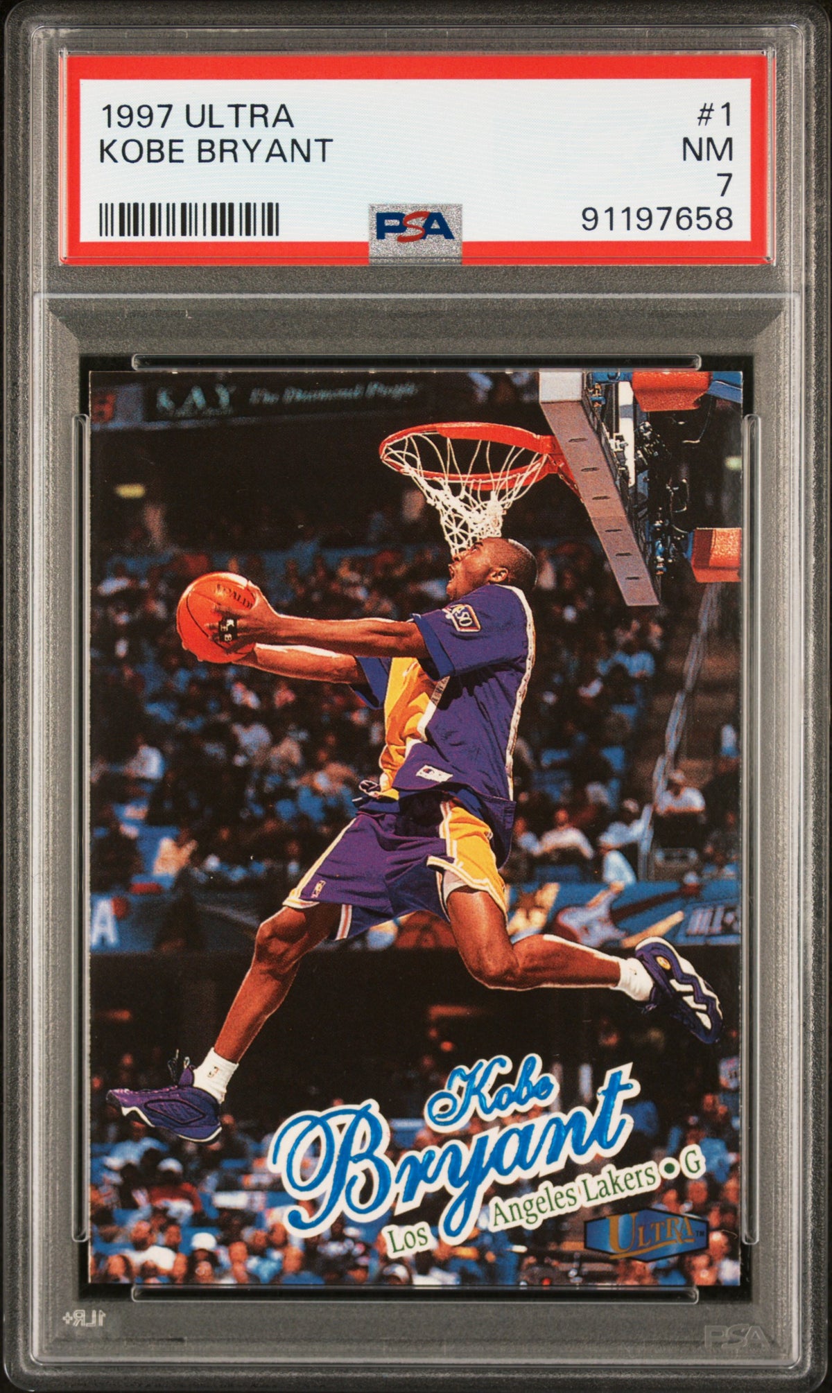 Kobe Bryant 1997 Ultra Los Angeles Lakers Card #1 PSA 7