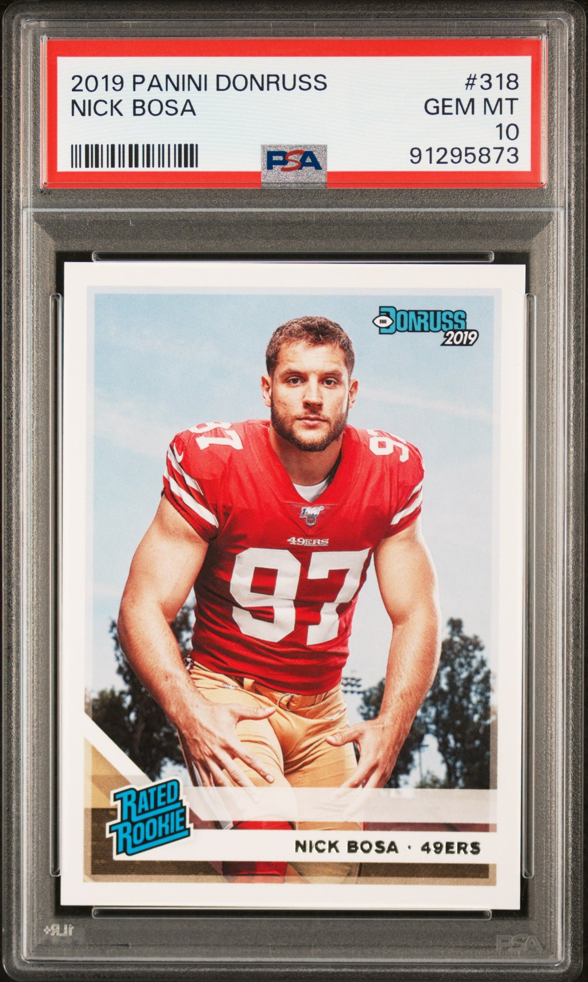 Nick Bosa 2019 Panini Donruss Football Rookie Card #318 Graded PSA 10-Powers Sports Memorabilia