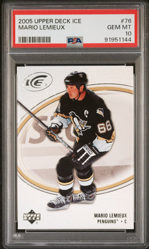 Mario Lemieux 2005 Upper Deck Ice Hockey Card #76 Graded PSA 10 Cert #91951144-Powers Sports Memorabilia