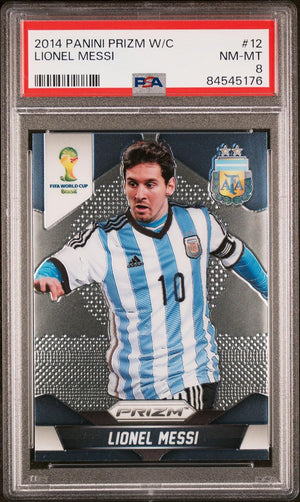 Lionel Messi 2014 Panini Prizm World Cup Soccer Card #12 Graded PSA 8-Powers Sports Memorabilia