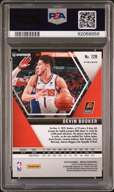Devin Booker 2019 Panini Mosaic Reactive Orange Basketball Card #128 Graded PSA 10-Powers Sports Memorabilia