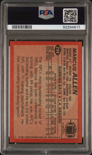Marcus Allen 1983 Topps Signed Football Rookie Card #294 PSA 7 Auto Graded 10-Powers Sports Memorabilia