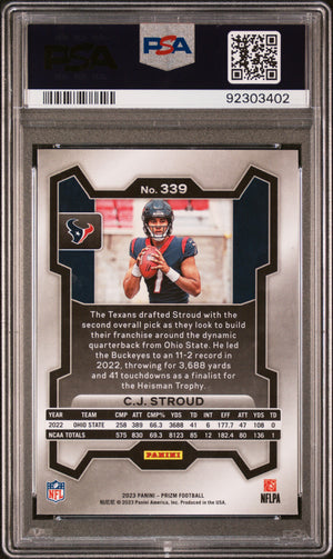 C.J. Stroud 2023 Panini Prizm RC Rookie Card #339 PSA 10