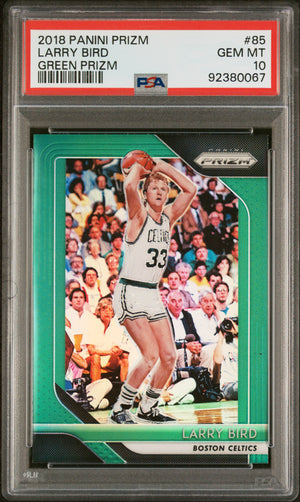 Larry Bird 2018 Panini Prizm Green Basketball Card #85 Graded PSA 10-Powers Sports Memorabilia