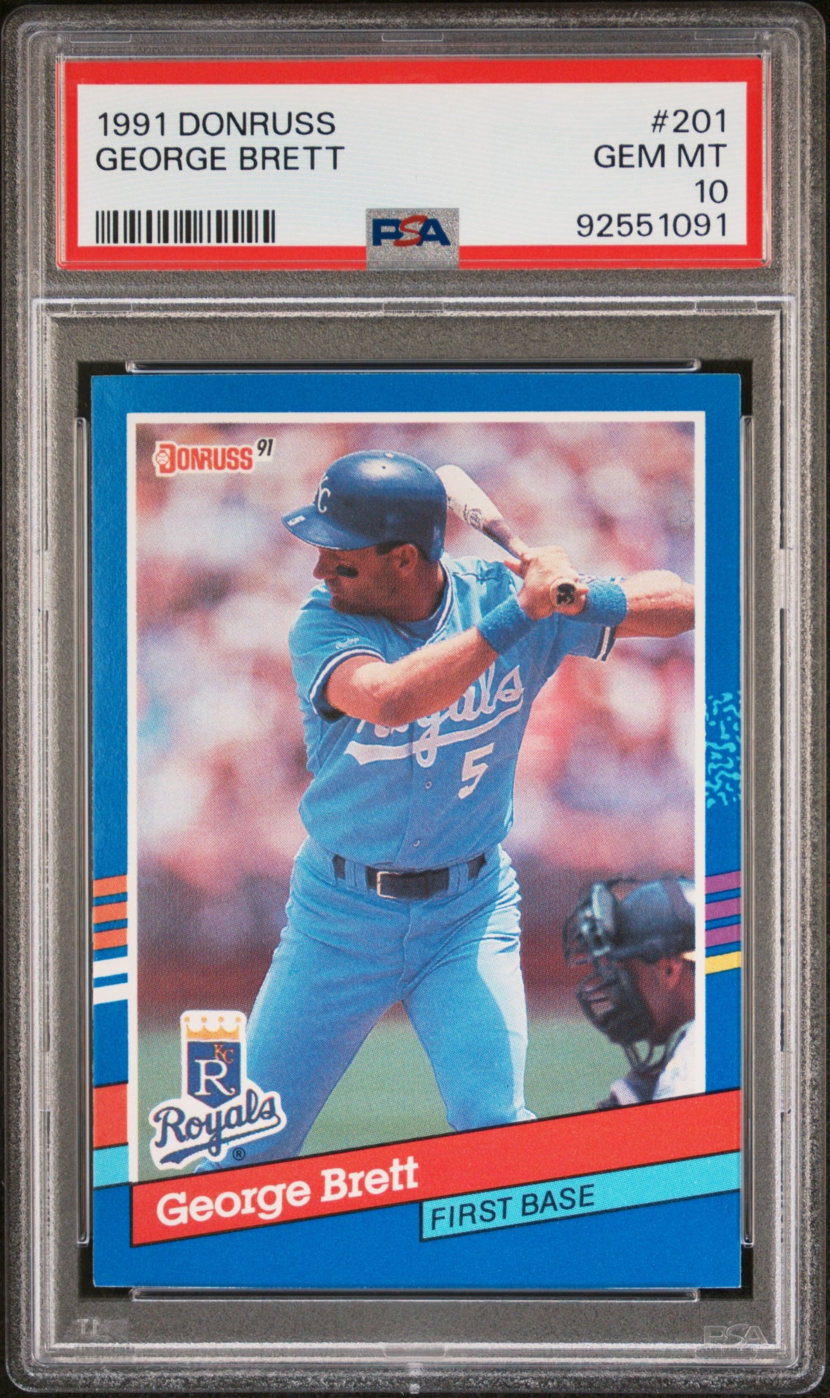 George Brett 1991 Donruss Baseball Card #201 Graded PSA 10-Powers Sports Memorabilia