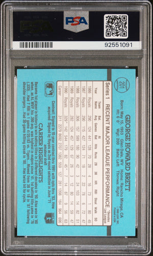 George Brett 1991 Donruss Baseball Card #201 Graded PSA 10-Powers Sports Memorabilia