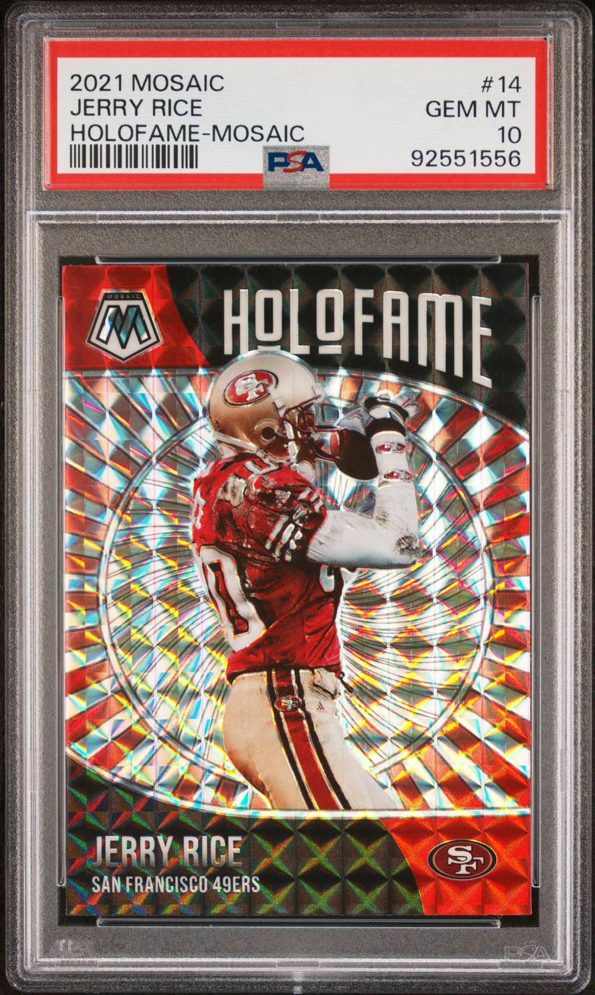 Jerry Rice 2021 Panini Mosaic Holofame Football Card #14 Graded PSA 10-Powers Sports Memorabilia