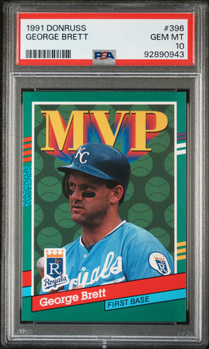 George Brett 1991 Donruss Baseball Card #396 Graded PSA 10-Powers Sports Memorabilia