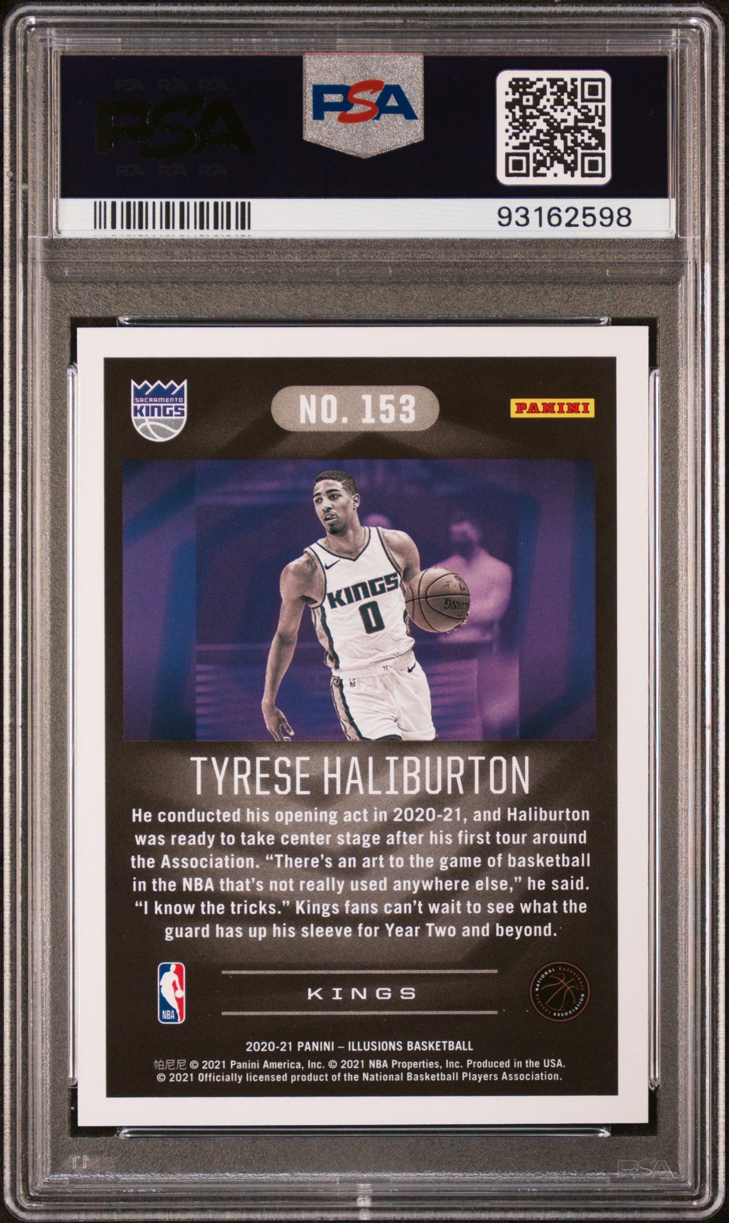 Tyrese Haliburton 2020 Panini Illusions Basketball Rookie Card #153 Graded PSA 10-Powers Sports Memorabilia