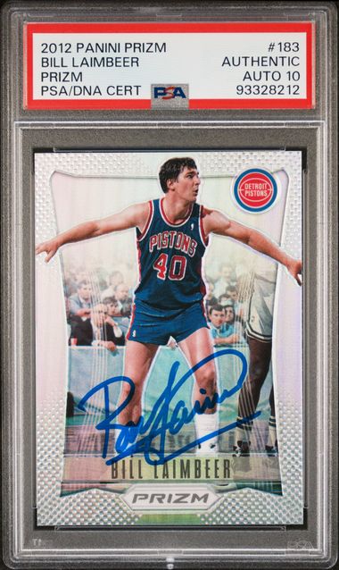 Bill Laimbeer 2012 Panini Silver Prizm Basketball Card #183 Auto Graded PSA 10-Powers Sports Memorabilia