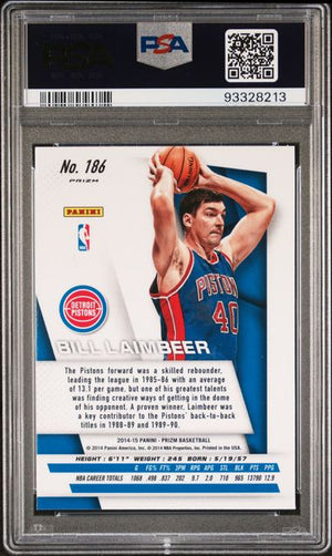Bill Laimbeer 2014 Panini Prizm Blue Mojo Card #186 Auto Graded PSA 10-Powers Sports Memorabilia