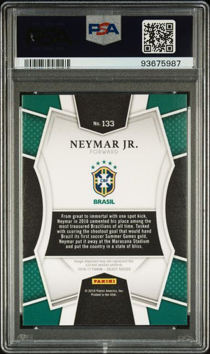 Neymar Jr 2016 Panini Select Multi Color Prism Soccer Card #133 Graded PSA 10-Powers Sports Memorabilia