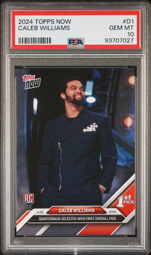 Caleb Williams 2024 Topps Now Rookie Football Card #D1 Graded PSA 10 Cert #93707027-Powers Sports Memorabilia