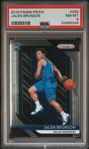 Jalen Brunson 2018 Panini Prizm Basketball Rookie Card #250 Graded PSA 8-Powers Sports Memorabilia