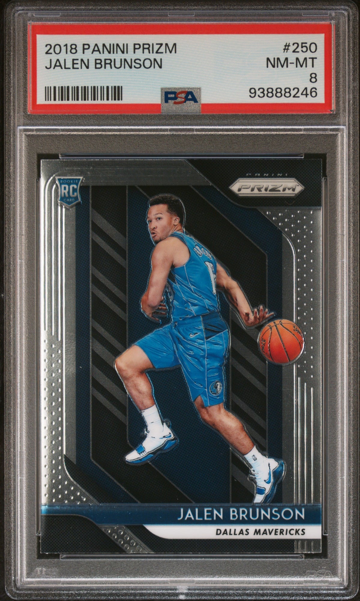 Jalen Brunson 2018 Panini Prizm Basketball Rookie Card #250 Graded PSA 8-Powers Sports Memorabilia