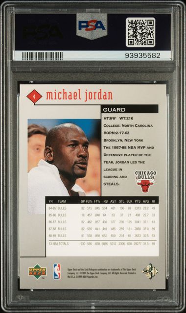 Michael Jordan 1998 Upper Deck Black Diamond Single Card #4 Graded PSA 6-Powers Sports Memorabilia