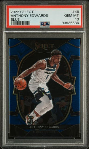 Anthony Edwards 2022 Panini Select Blue Basketball Card #46 Graded PSA 10-Powers Sports Memorabilia