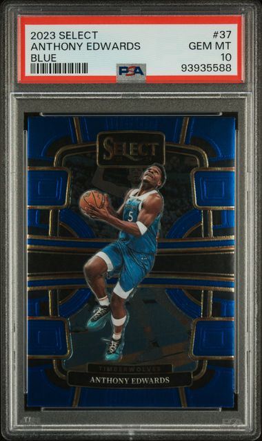 Anthony Edwards 2023 Panini Select Blue Basketball Card #37 Graded PSA 10-Powers Sports Memorabilia
