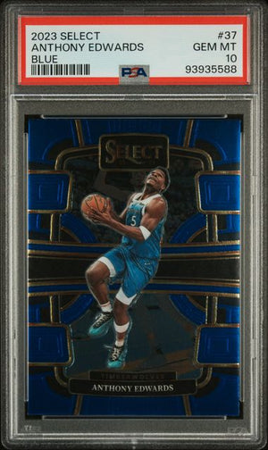 Anthony Edwards 2023 Panini Select Blue Basketball Card #37 Graded PSA 10-Powers Sports Memorabilia