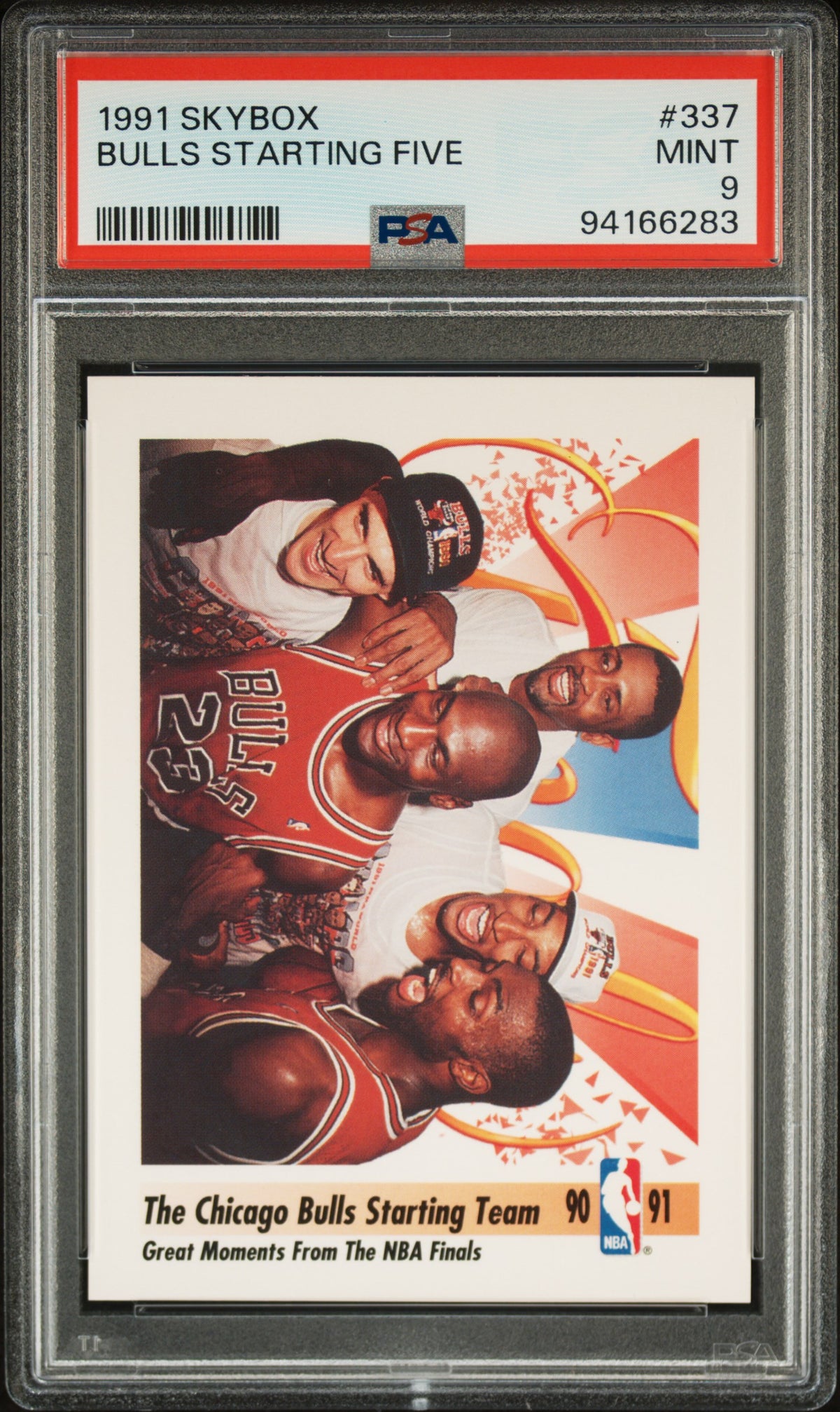 Michael Jordan 1991 SkyBox Chicago Bulls Starting Five Basketball Card #337 Graded PSA 9 Cert #94166283-Powers Sports Memorabilia