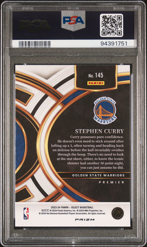 Stephen Curry 2023 Panini Select Blue Prizm Card #145 PSA 10-Powers Sports Memorabilia