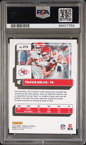 Travis Kelce 2022 Donruss Press Proof Premium Football Card #273 Graded PSA 10-Powers Sports Memorabilia