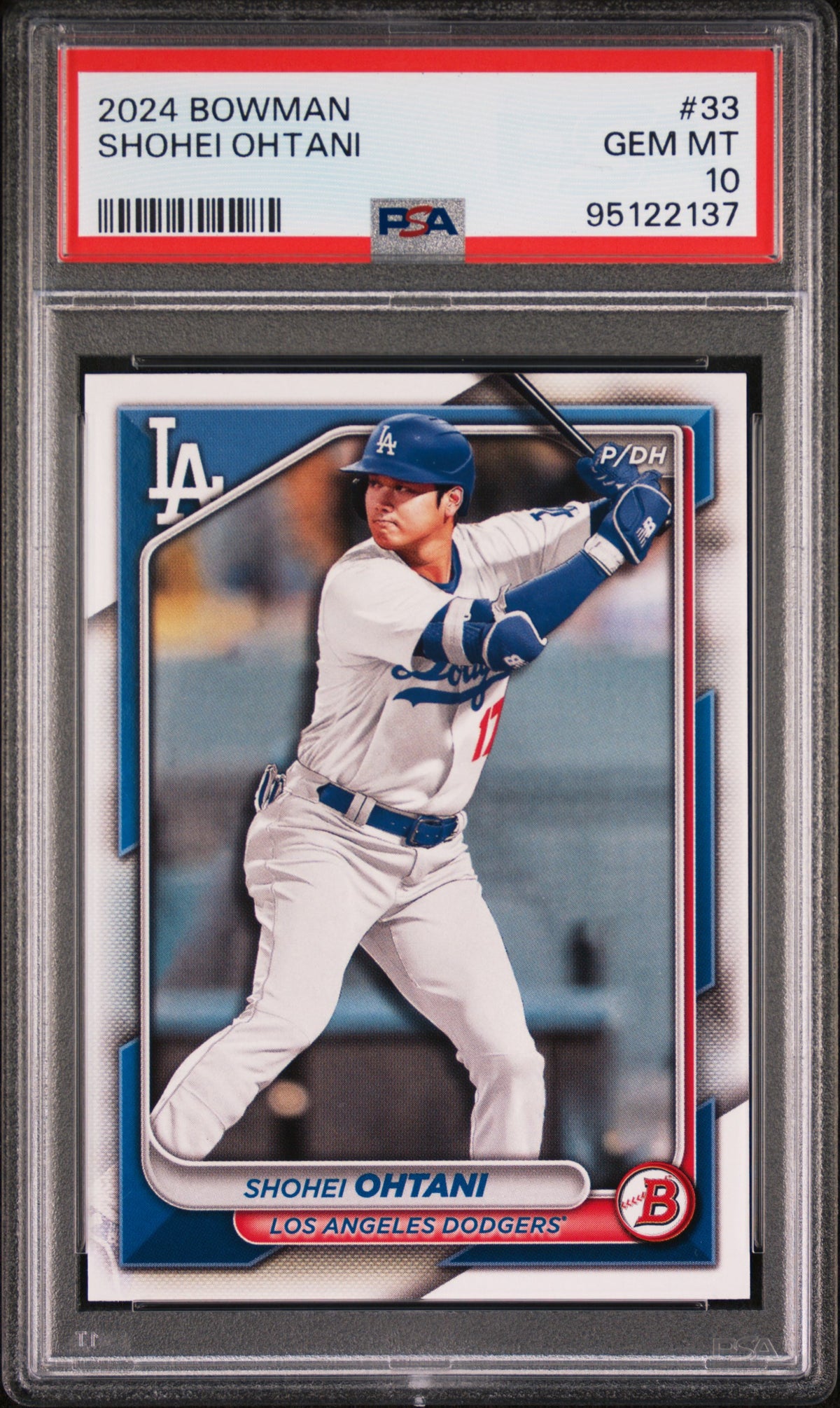 Shohei Ohtani 2024 Bowman Baseball Card #33 Graded PSA 10 Cert #95122137-Powers Sports Memorabilia