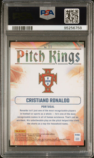 Cristiano Ronaldo 2023 Panini Donruss FIFA Pitch Kings Red Soccer Card #11 Graded PSA 10 95256758-Powers Sports Memorabilia
