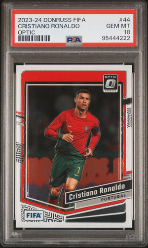 Cristiano Ronaldo 2023 Panini Donruss FIFA Optic Soccer Card #44 Graded PSA 10 Cert # 95444222-Powers Sports Memorabilia