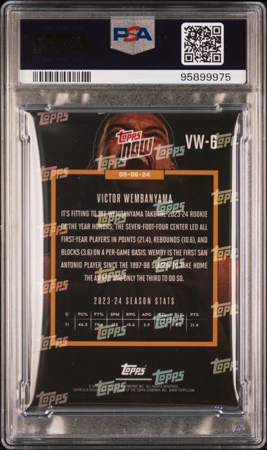 Victor Wembanyama 2023 Topps Now Rookie of the Year Card #VW6 Graded PSA 9-Powers Sports Memorabilia