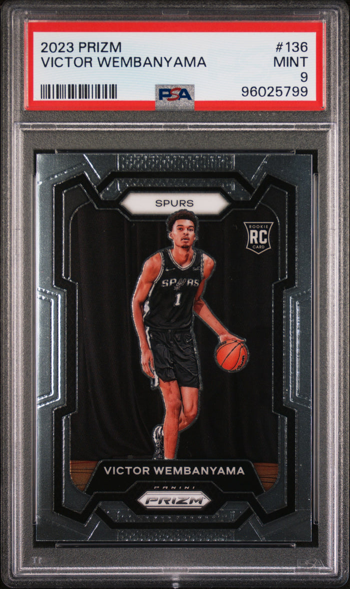 Victor Wembanyama 2023 Panini Prizm San Antonio Spurs Basketball Rookie Card #136 Graded PSA 9 Cert #96025799-Powers Sports Memorabilia