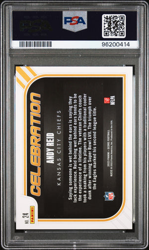 Andy Reid 2023 Score Celebration Signed Football Card #24 Auto Graded PSA 10 414-Powers Sports Memorabilia