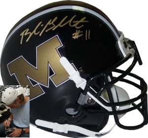 Blaine Gabbert Autographed Missouri Tigers Authentic Schutt Mini Helmet #11(Gold sig-right side)-Powers Sports Memorabilia