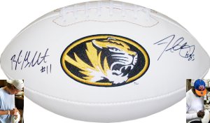Blaine Gabbert Autographed Missouri Tigers Logo Football w/ Aldon Smith-Powers Sports Memorabilia