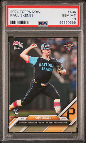 Paul Skenes 2024 Topps Now 1st All Star Game Rookie Card #436 Graded PSA 10-Powers Sports Memorabilia