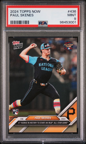 Paul Skenes 2024 Topps Now 1st All Star Game Pittsburgh Pirates Baseball Rookie Card #436 Graded PSA 9 Cert #96453001-Powers Sports Memorabilia