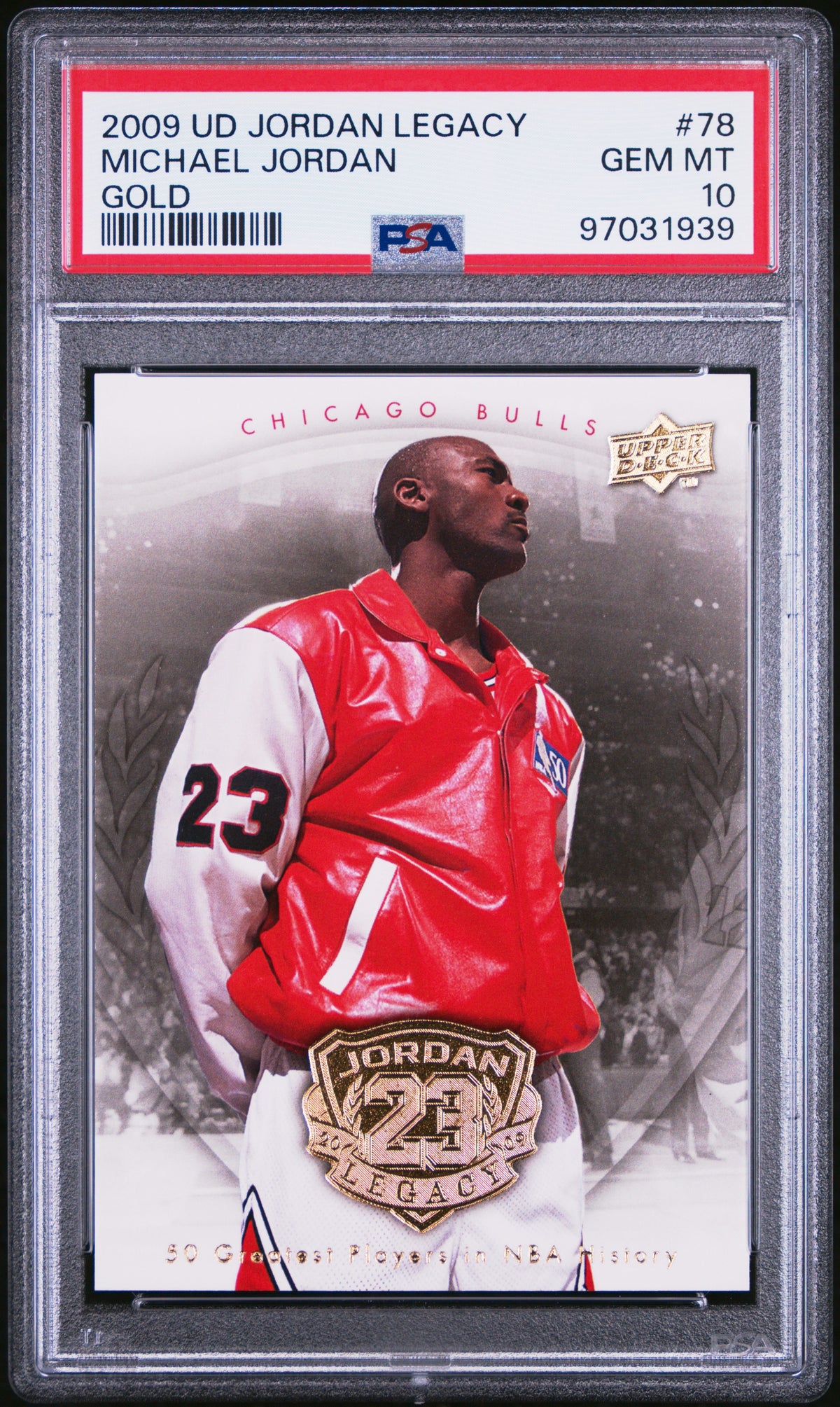 Michael Jordan 2009 Upper Deck Legacy Gold Basketball Card #78 Graded PSA 10-Powers Sports Memorabilia