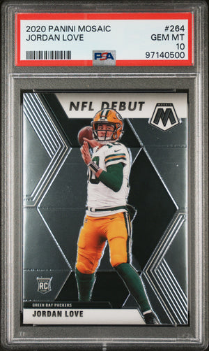 Jordan Love 2020 Panini Mosaic Football Rookie Card #264 Graded PSA 10-Powers Sports Memorabilia