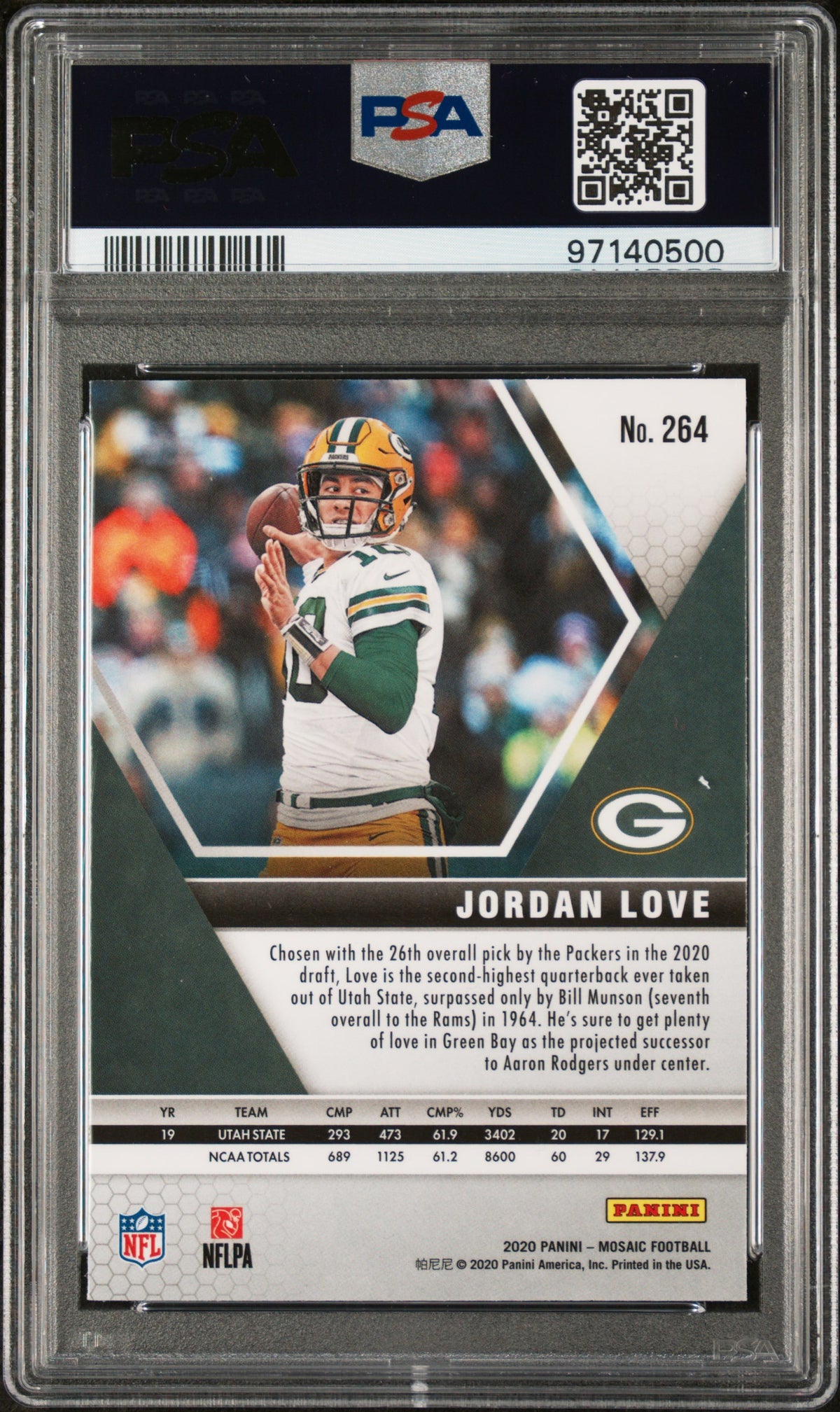 Jordan Love 2020 Panini Mosaic Football Rookie Card #264 Graded PSA 10-Powers Sports Memorabilia