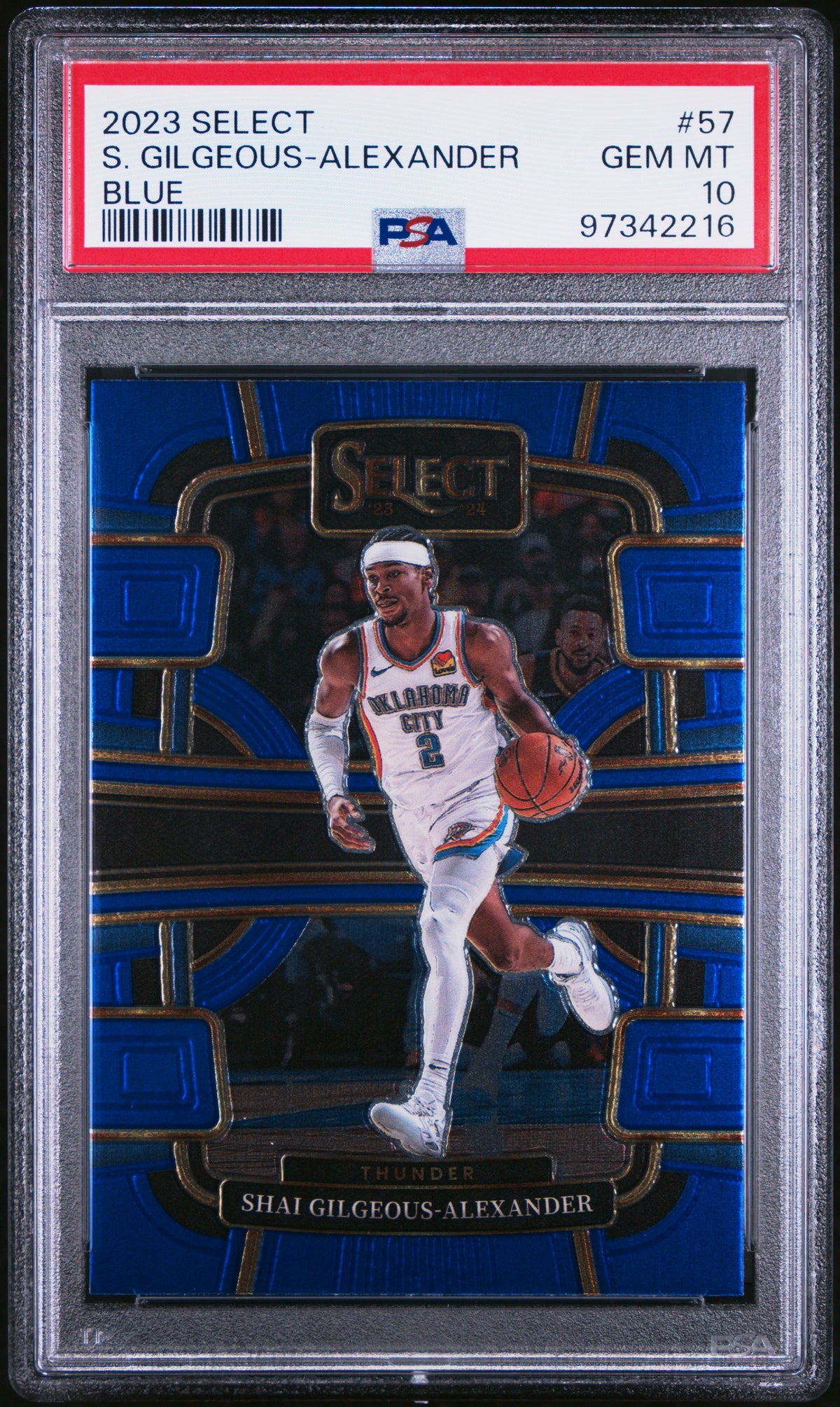 Shai Gilgeous-Alexander 2023 Panini Select Blue Basketball Card #57 Graded PSA 10-Powers Sports Memorabilia