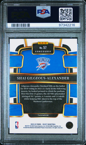 Shai Gilgeous-Alexander 2023 Panini Select Blue Basketball Card #57 Graded PSA 10-Powers Sports Memorabilia