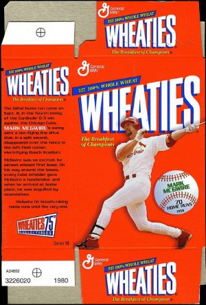Mark McGwire unsigned St. Louis Cardinals Mini Wheaties Box (Flat unfolded) Commemorative Box unused-Powers Sports Memorabilia