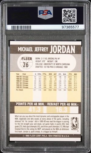 Michael Jordan 1990 Fleer Basketball Card #26 Graded PSA 6-Powers Sports Memorabilia